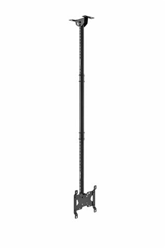 Multibrackets Ceilingmount Small Schwarz 1500 | TV Deckenhalterung für 10-43 Zoll Fernseher | Höhenverstellbar 55-150 cm | VESA bis 200x200 | Neigung -5°/+15° | Deckenplatte 0-90° für Schräge Decken