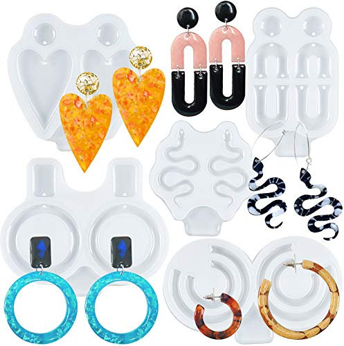 Silikonform Ohrringe Epoxidharz Formen mit Anhängerloch für Schmuck Anhänger Halskette Armband
