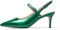 Mettesally Women's 6.5CM Mid Heel Stiletto Ankle Strap Pumps Club Shoes Emerald green EU35