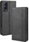 PEIYE Coque Cuir Étui pour Vivo Y52 5G / Vivo Y72 5G Housse, Etui Portefeuille Case Cover, Fermeture Magnétique, Flip Béquille et Emplacements pour Cartes -Noir