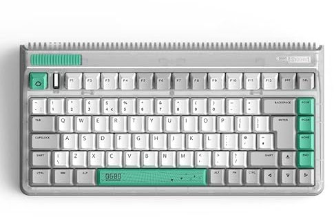 iQunix OG80 WORMHOLE Mechanical Keyboard UK Layout, Wireless TKL Retro Keyboard with 2.4GHz / Bluetooth 5.1 / Wired USB Type-C, Tilted F-Row, Hot-Swappable Cherry MX Blues, for Windows PC/Mac