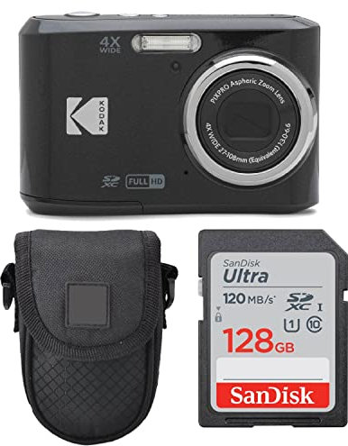 Kodak PIXPRO FZ45 Appareil photo numérique + étui pour appareil photo Point & Shoot + carte mémoire Sandisk SDXC 128 Go