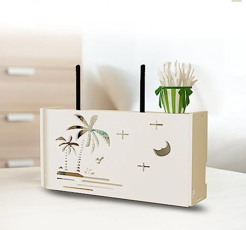 Wall Mounted Wifi Router Storage Boxes Router Box Wandmontage Kabel Steckdose Verstecken Kabel Organizer Box,E40x9.5x20cm
