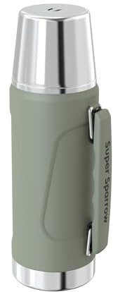 Super Sparrow Thermosflasche Edelstahl Trinkflasche - BPA-Frei - 1000ml - Auslaufsicherer Deckel Fungiert als Trinkbecher - Hält 12/24 Std. Heiß/Kalt - Thermoskanne für Sport, Outdoor