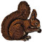 Eichhörnchen Aufnäher zum aufbügeln oder aufnähen Bügelbild Aufbügler für Kleidung gestickter Bügelflicken Applikation Patch Größe 7,9 x 7,8 cm