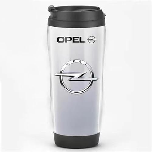 HJHYYHG Thermobecher Kaffeebecher, für Opel Zafira Insignia Corsa Astra Mokka Edelstahl Auslaufsicher Autobecher Tragbare den Innen- und Außenbereich