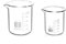 2 Pcs Graduated Borosilicate Glass Beaker 50ml 100ml Glass Measuring Beaker Set for Science Lab Kitchen