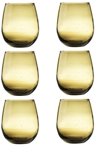 Médard de Noblat Nour Ambre - Lot 6 gobelets 30 cl en verre recyclé soufflés bouche
