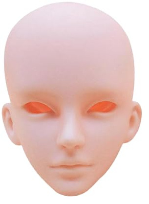 Oshhni 1/3 BJD Puppenkopf, Puppenherstellung, Körperteil, Fotografie, Sammlerzubehör, Face-Ups, Glatze, 3D BJD Make-up, Spielzeugpuppen, DIY, kein Make-up, zu öffnende Abdeckung