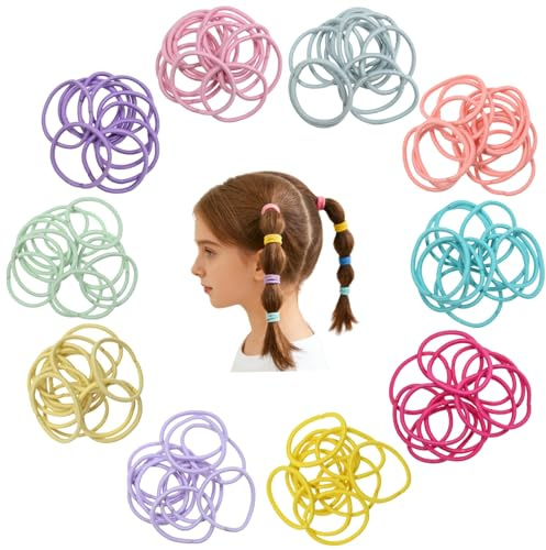 ZHIYE 200 Pcs Elastic Hair Ties for Toddlers & Baby Girls - 2.5cm No Damage Hair Bobbles, Small Multicolor Ponytail Holders, Gentle Hair Accessories for Kids Infants