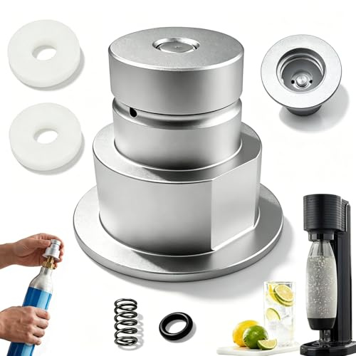 So-da-str-e-am Adapter für Te-rra Ar-t Du-o Ga-ia | TR21 Gewinde Konverter Robuster Aluminium Bauteil CO2 Adapter So-da-str-e-am mit Dichtringen Feder und praktischem Zubehör