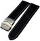 Uhrenarmband Glattleder Faltschließe 20mm schwarz + weisser Naht 4000