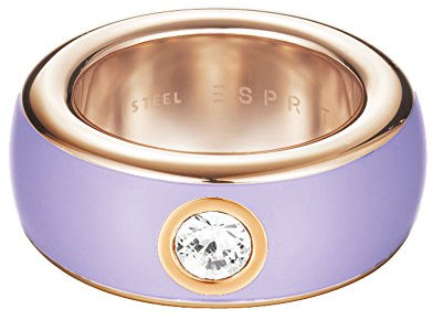 Esprit Damen-Ring Marin JW50727 Edelstahl Glas weiß Brillantschliff Gr. 57 (18.1) - ESRG12194N180