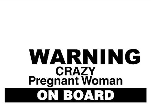 Zemn Autocollant Mural 15 * 5.7Cm Avertissement Femme Folle Enceinte À Bord d'un Décalque De Vinyle Autocollant