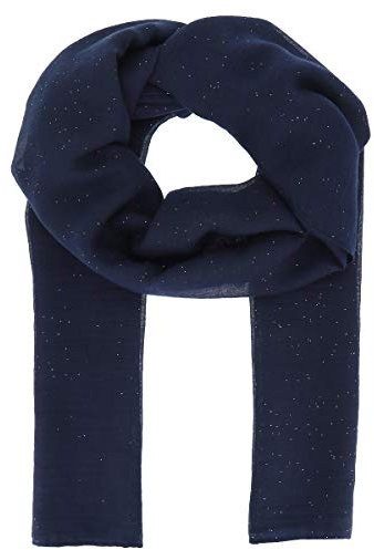 moonbow Marineblauer Damen Schal Tuch Pailletten 20% Baumwolle 80% Viskose - Langer und Rechteckiger Maxi Schal 180cm x 70cm - Glitzernder Original Tücher Modern und Modisch - Hochzeit Stola