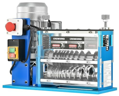 CREWORKS Máquina de Pelacable Electrica 370W 1.5mm-38mm Maquina de Pelar Cables Automática con 11 Canales para Reciclaje de Cobre (370W 1.5mm-38mm)