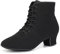 HROYL Stivali da Ballo Latino Americano Donna Punta Chiusa Tacco Basso Scarpe da Ballo Salsa e Bachata Nero-5-S,EU 38.5