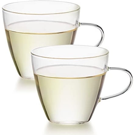 CAPACITEA Clear Glass Cup with Handle, Heat Resistant, Dishwasher Safe, Espresso 150ml, 1 Pair (WG34)