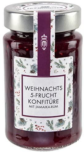 L.W.C. Michelsen - Weihnachts-Konfitüre mit 5-Frucht & Jamaika-Rum (280g) | fruchtig & aromatisch | natürlich, ohne Zusätze | hochwertige Konfitüre für puren Wintergenuss