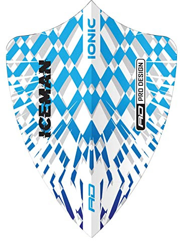RED DRAGON Hardcore Ionic Gerwyn Price Blau und weiß Platzen Freestyle Dart-Flüge - 3 Sätze pro Packung (insgesamt 9 Dart-Flüge)