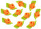 100 Stk Mini Künstliche Blumen Rosen Köpfe,Schleifen Rosen mit Blatt,Rosen Blumenköpfe Blütenköpfe zum Basteln,Blumen-Applikationen,Streudeko für DIY Basteln Garland Scrapbooking Haarschmuck,Orange
