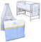 Baby Delux Babybett Komplett Set Kinderbett Mia 120x60 weiß grau Matratze Bettwäsche Set mehrteilig (Prince)