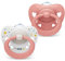 NUK Signature Babyschnuller | 0−6 Monate | Beruhigt 95 % der Babys | BPA-freie Silikonschnuller in Herzform | Mit Etui | Rosa Herzen | 2 Stück