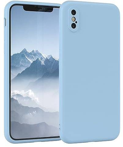 EAZY CASE - Silikonhülle für iPhone X/XS Hülle Silikon Case Blau weich stoßfeste Handyhülle iPhone X/XS Schutzhülle mit Kameraschutz Dünn Premium Schutz Cover TPU Phone Bumper in Hellblau