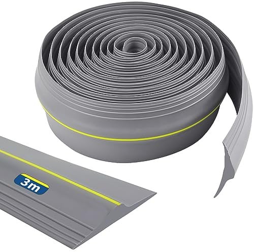Guarnizione universale per porta del garage, in gomma, per porta del garage, per fai da te, resistente alle intemperie, 3 m grigio