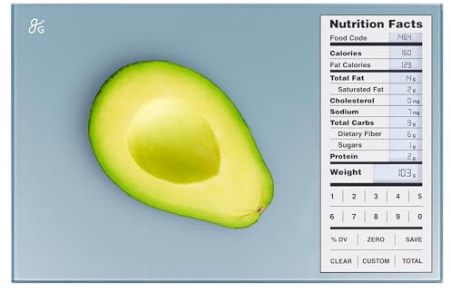 Greater Goods Nutrition Food Scale, Perfect for Weighing Nutritional Meals, Calculating Food Facts, and Portioning Snacks, Designed in St. Louis (Stone Blue)