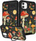Pegmode (2in1 for iPhone 11 Case for Women Cute Skull Skeleton Girls Phone Cases Goth Scary Moon Fun Unique Design with Slide Camera Cover+Ring Holder for Apple iPhone 11 Cover 6.1 inch