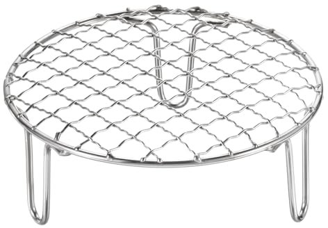 QUARKZMAN Rejilla Redonda de Cocina de Acero Inoxidable de 5.9 Pulgadas con Patas de 50 mm para Parrilla de Barbacoa, Cocinar, Hornear y Vaporizar