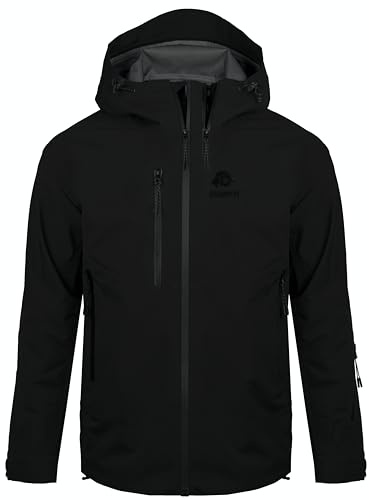 GUGGEN Mountain Herren Allwetter Shelljacke Ultra Shell Jacke H07 Sport Wasserdicht Hardshell Sportjacke Regenjacke Outdoor Atmungsaktive, Schwarz, 2XL