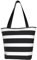 ZHONGSK Damen-Tragetasche, gestreift, Schwarz/Weiß, Strandtasche, wiederverwendbare Einkaufstasche mit Reißverschluss, große Kapazität, lässige Handtasche, Schultertaschen für Arbeit, Reisen,