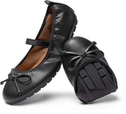 DREAM PAIRS Scarpe Basse Ballerina per Bambine Eleganti Comode Leggere Mary Jane per Bambine,Size 28.5,Nero,KKUMFA2502