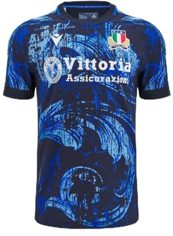 Rugby-Trikot Training Italia Rugby, blau, XL