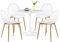 buybyroom Balkonmöbel-Set, weißer runder Tisch mit 4 weißen Stühlen, Loungesessel, Balkonmöbel, Balkon-Gartenset, Balkon-, Terrassen- und Gartenmöbel-Set