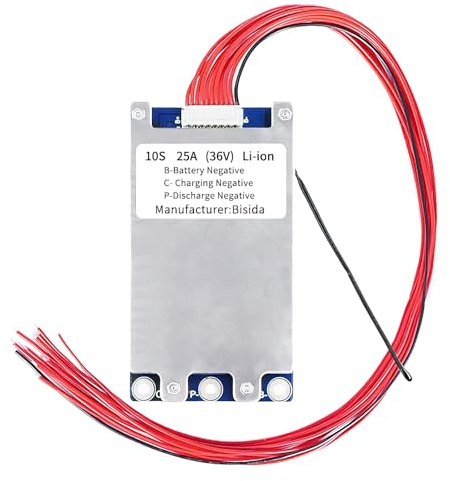 7S 10S 13S BMS Carte de protection PCB Li-ion avec câble d'équilibrage et NTC, dix fonctions de protection, connecteurs divisés, pour batterie lithium-ion (10S 36 V 30 A)