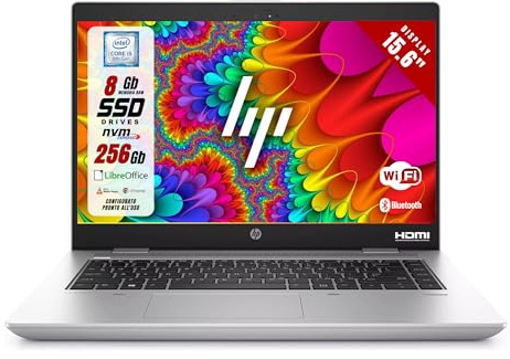 HP ProBook 650 G5 - Intel i5-8250U 4 Core 1.60 GHz - Display 15.6 HD - Ram 8GB SSD 256Gb - Pc Portaile Notebook con Win 11 e Libre Office (Ricondizionato)
