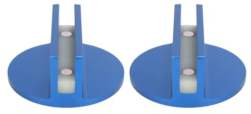 Aumotop Gerillter Magnetischer Wagenheber-Ständer-Pads-Adapter, Hohe Haltbarkeit, Blaues Aluminium, 2 Stück, für die Meisten Quetschschweißnähte von Mindestens 7,6 cm