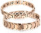 JewelryWe Schmuck 2pcs Herren Damen Armband, Wolfram Wolframcarbid, Elegant I Rechteckig Poliert Charm Link Magnetarmband Armkette, Rose Gold