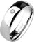 Mianova Band Ring Edelstahl poliert mit Kristall Herrenring Damenring Partnerring Verlobungsring Damen Herren Silber Breite 4mm Größe 56 (17.8)
