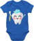 Baby Body Junge Mädchen - Karneval & Fasching - Zahnfee Zahnpasta I Zahnmedizin Geschenkidee I Erster Zahn - 18/24 Monate - Royalblau - first tooth outfit faschingsstrampler fastnacht zähne bodys