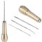 Hztyyier 3 in 1 Sewing Awl, Copper Handle Needles Sewing Kit for DIY Leather, Canvas Repair