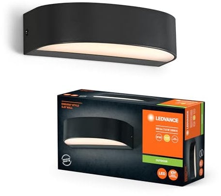 Ledvance ENDURA STYLE ILAY WALL Außenleuchte, 7,6W, 450lm, Wandleuchte, dunkelgrau, IP65 Schutzklasse, 3.000K Farbtemperatur, warmweiße Lichtfarbe