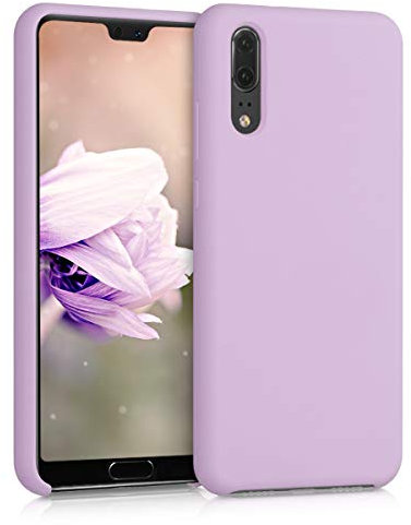 kwmobile Cover per Huawei P20 Custodia - Back Case per Smartphone in Silicone TPU - Protezione Gommata - malva pastello
