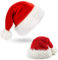 KEELYY Weihnachtsmütze Nikolausmütze Santa Nikolaus Mütze mit Dicker Plüsch Rand Weihnachtsfeier Rot Weihnachtsmütze für Erwachsene