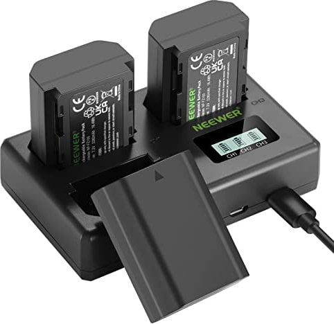 NEEWER NP-FZ100 Ersatzakku und Ladegerät Set, 3 Pack 2280mAh NP-FZ100 Akku&Triple Slot USB Ladegerät Kompatibel mit Sony A7CII ZV-E1 A7III FX3 FX30 A6700 A1 A7C A7CR A7RV A7SIII A9II Kameras