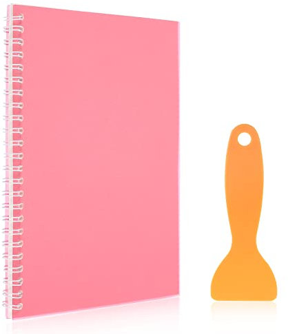 Abeillo Leer Sticker Sammelalbum A5, 24 Blatt Leeres Stickeralbum mit Abflachungsschaber, Reusable Washi Scrapbook Sticker-Sammelbuch (15 x 21 cm, Rosa)