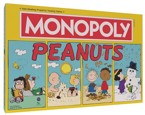 USAopoly Monopoly Peanuts Brettspiel, 2-6 Spieler, 8+ Jahre, Sammlerausgabe, basierend auf den berühmten Comic-Streifen